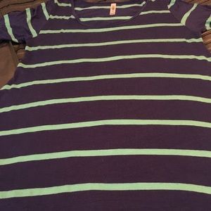 Dark blue and mint LLR Perfect Tee, size M